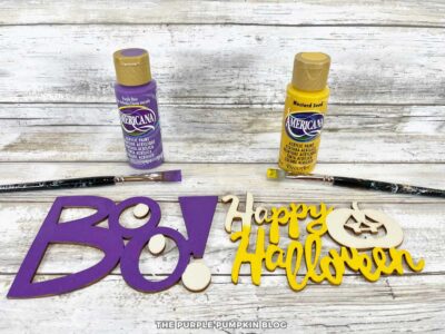 Painting Wooden Letters for Halloween Sign