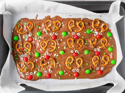 Additional Sprinkles Added to Chocolate Bark
