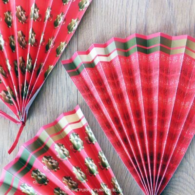 Folded Paper Fans for Chinese New Year.
