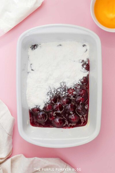 Cake Mix on top of Pie Filling
