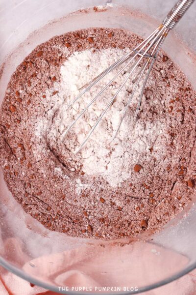 Combining Red Velvet Cake Dry Ingredients
