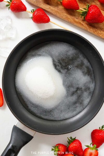 sugar added to pan