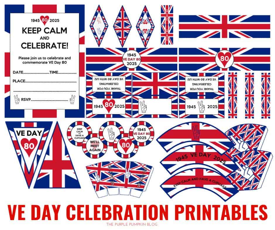 Free Printable VE Day Decorations—80th Anniversary | May 8th