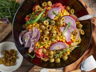 Antipasto Ingredients Added to Salad