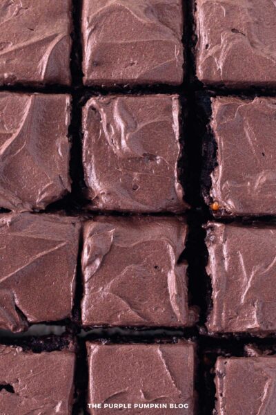 Close up of Brownies Cut into Squares