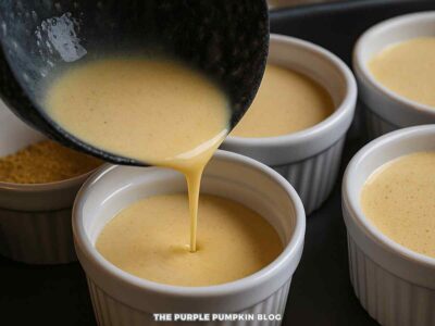 Pouring Mixture into Ramekins