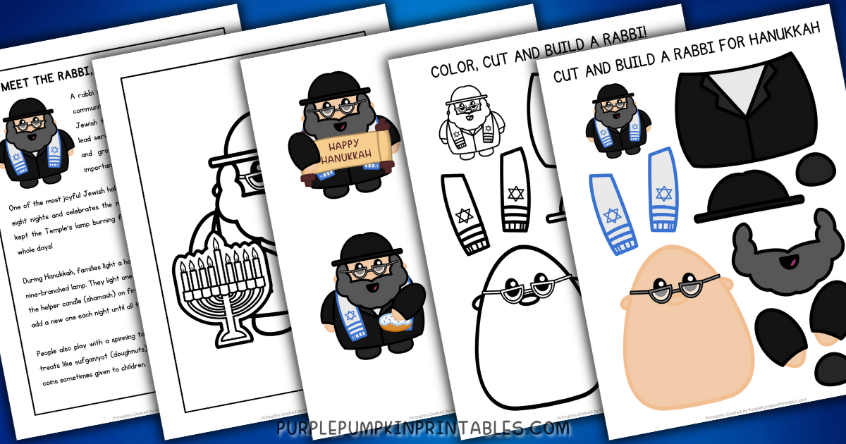 Printable Rabbi Free Printable Build a Rabbi for Hanukkah Paper Template