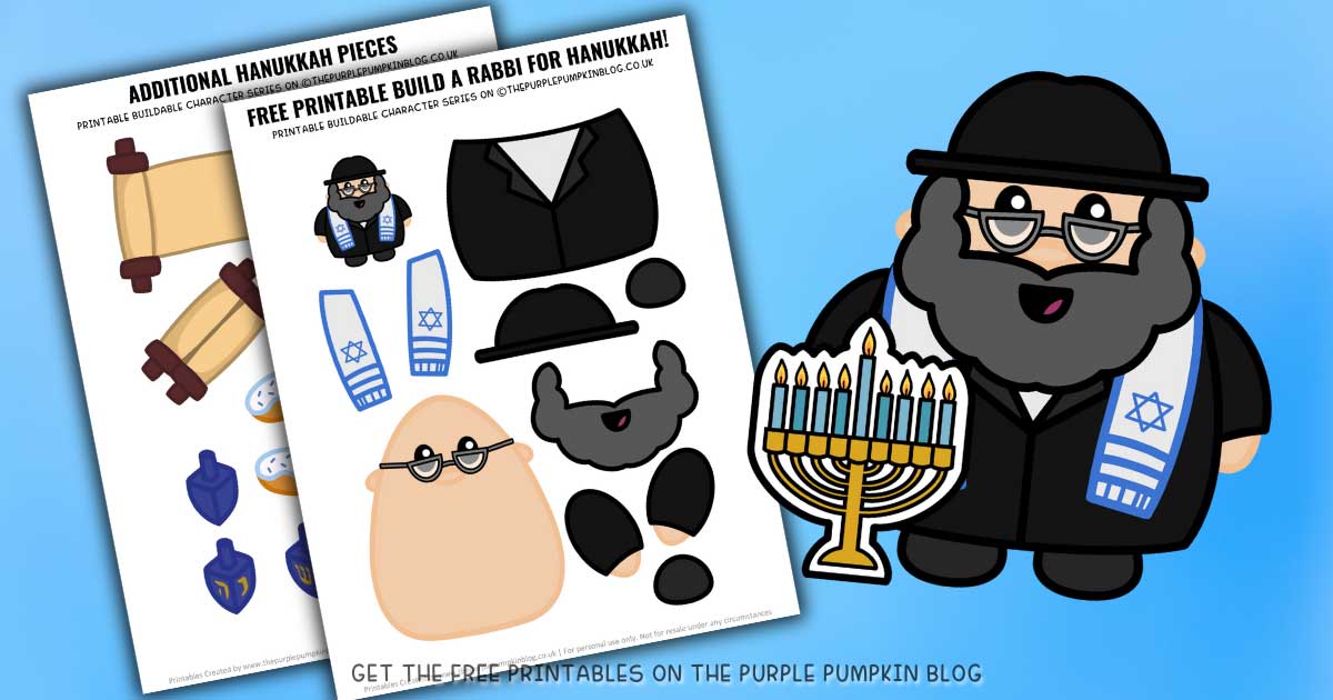 Printable Rabbi Free Printable Build a Rabbi for Hanukkah Paper Template