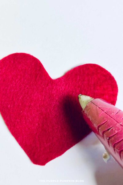 Adding Glue to Felt Heart