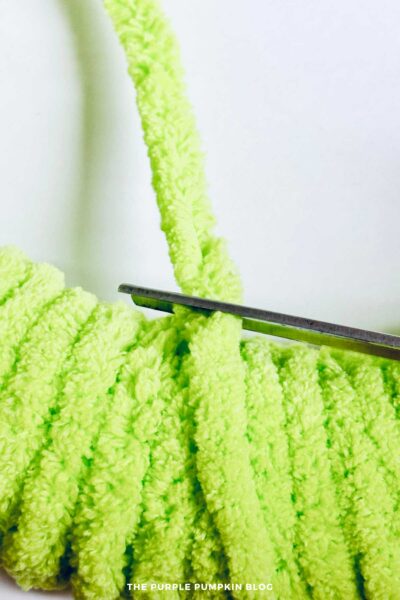 Cutting Green Yarn