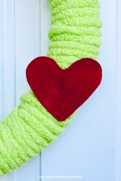 Felt Heart Attached to Wreath