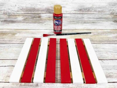 Painting Pallet Boards Red