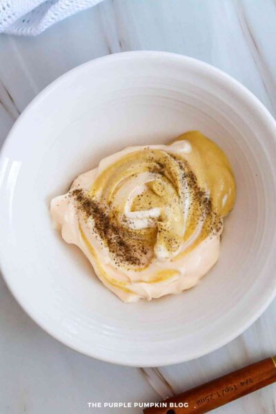 Classic Potato Salad Dressing Ingredients in Bowl