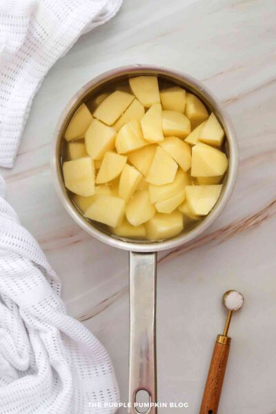 Potatoes in Pan of Water