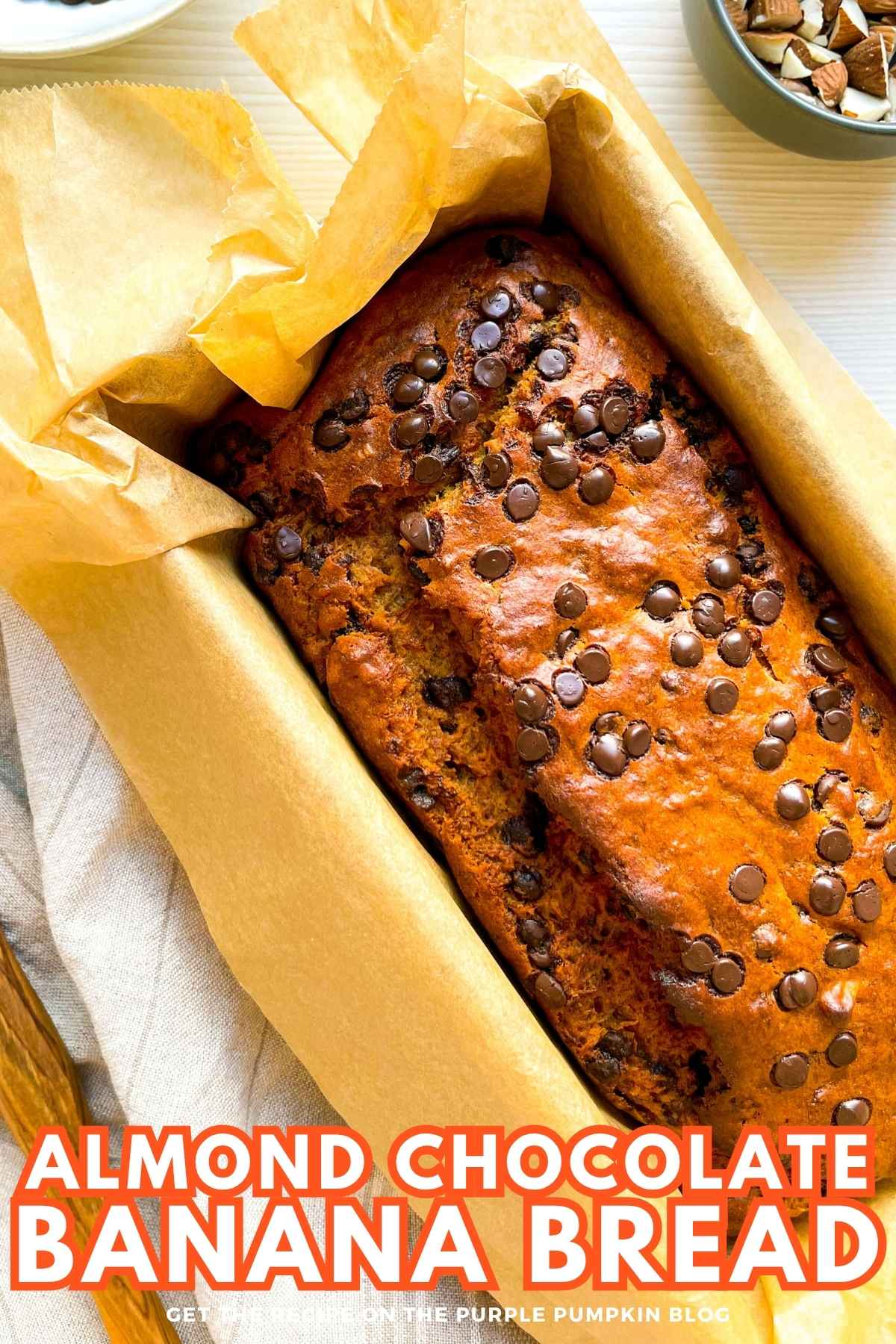 Almond Chocolate Banana Bread Recipe Card