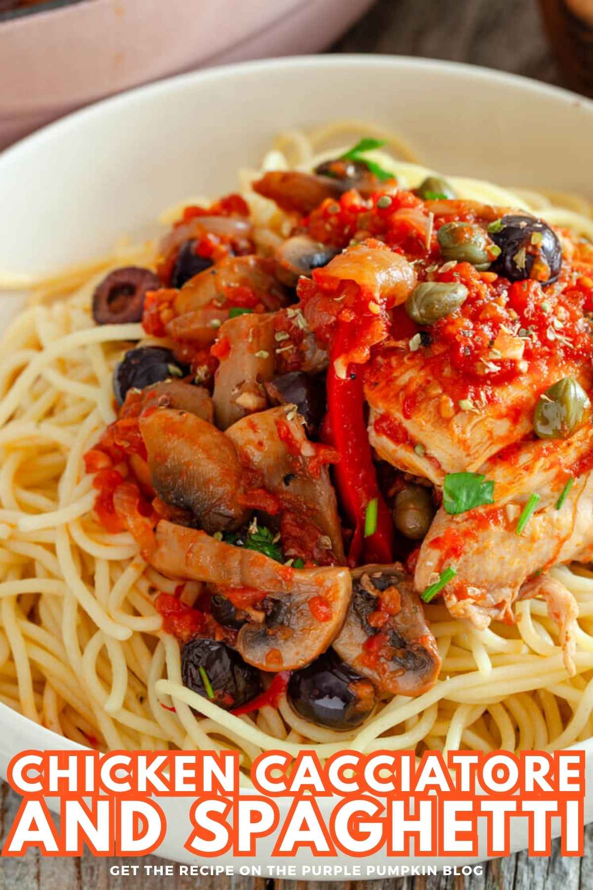 Chicken Cacciatore and Spaghetti Recipe Card