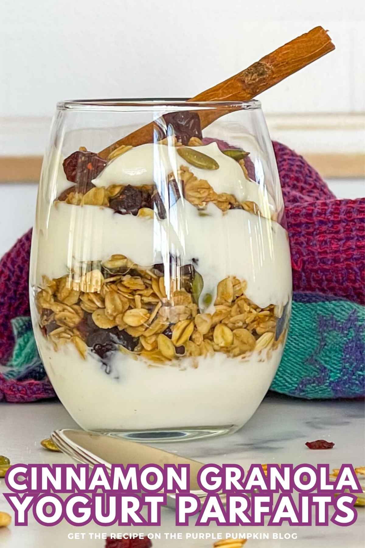 Cinnamon Granola Yogurt Parfaits Recipe Card