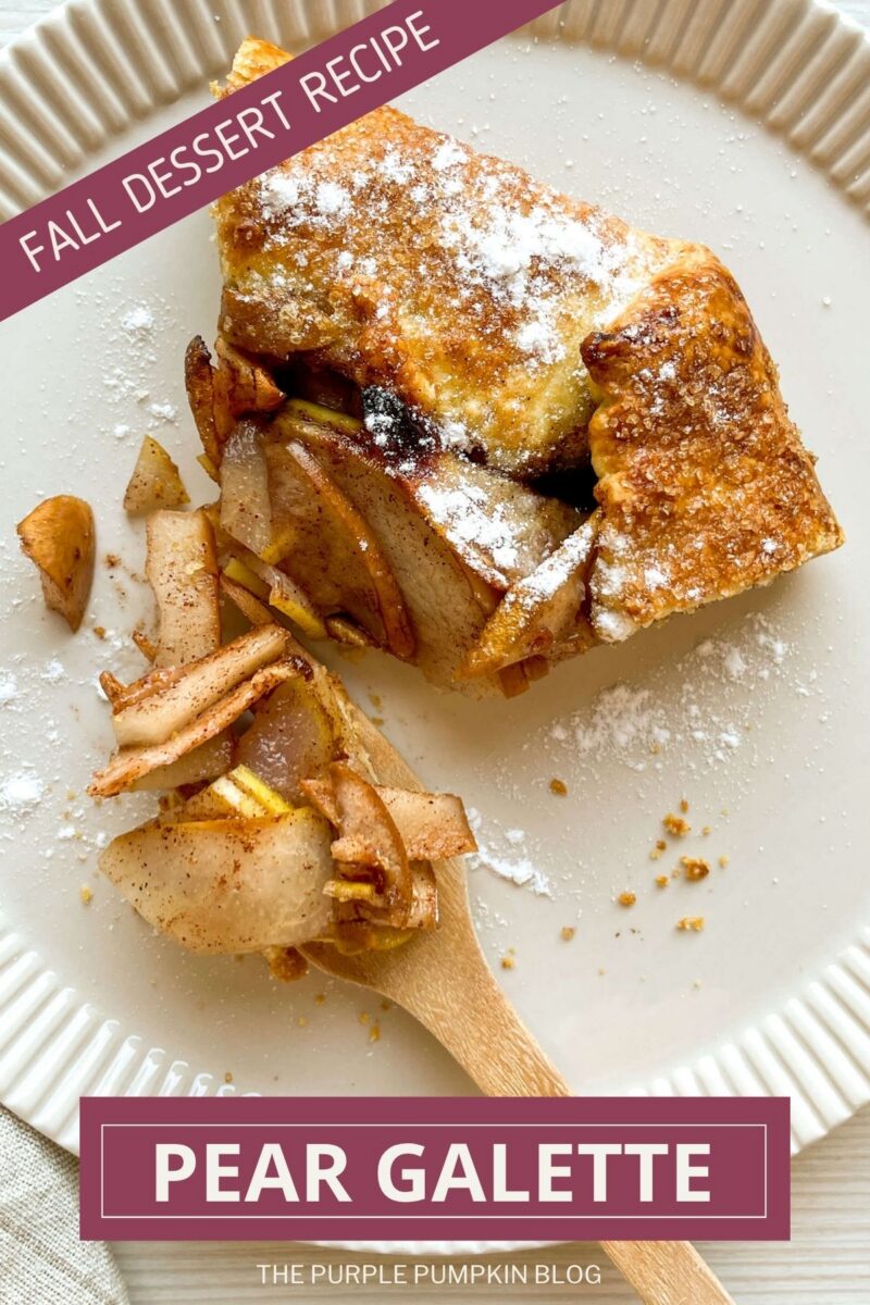 Text overlay says: Fall Dessert Recipe - Pear Galette