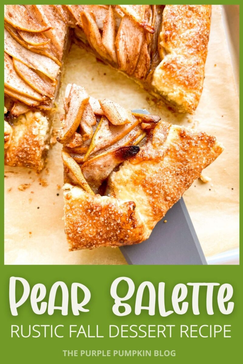 Text overlay says: Pear Galette - Rustic Fall Dessert Recipe
