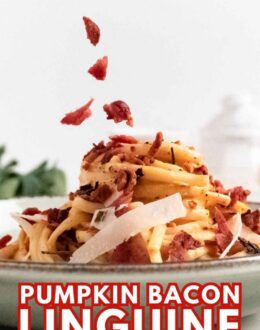 Pumpkin Bacon Linguine Recipe Card