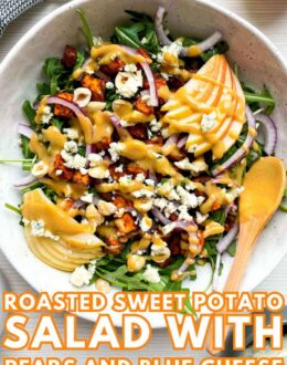 Roasted Sweet Potato Salad with Pears and Blue Cheese