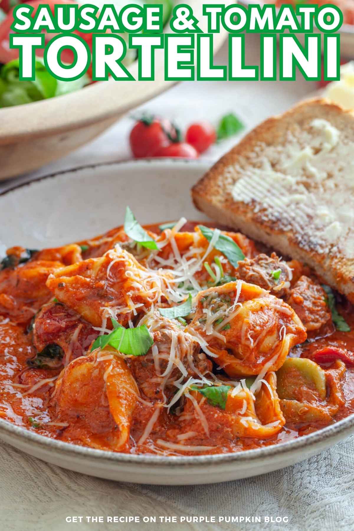 Sausage & Tomato Tortellini Recipe Card